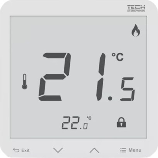 Изображение Tech Regulator pokojowy bezprzewodowy R-8pz PLUS, pokojowy, zasilany 230V, monta podtynkowy, biay STR8PZPLUSWH