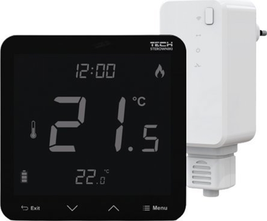 Изображение Tech Regulator pokojowy bezprzewodowy, dwustanowy bateryjny, monta natynkowy T-3.2, czarny STT-3.2BK