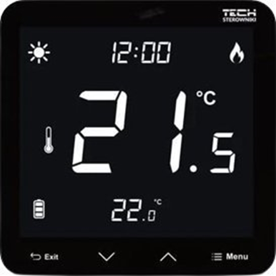 Изображение Tech Regulator pokojowy przewodowy dwustanowy R-10s Plus do listwy L-10, czarny STR10SPBK