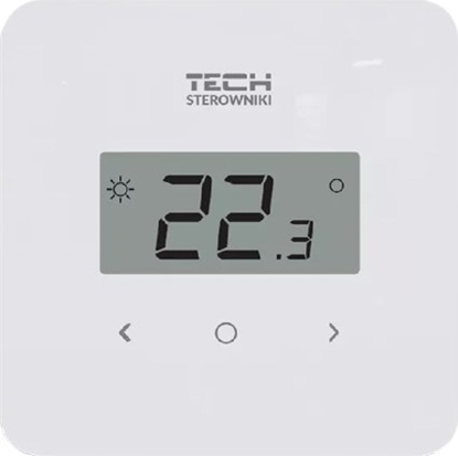 Attēls no Tech Regulator pokojowy przewodowy T-2.1, dwustanowy z pomiarem wilgotnoci, monta natynkowy, biay STT-2.1WH
