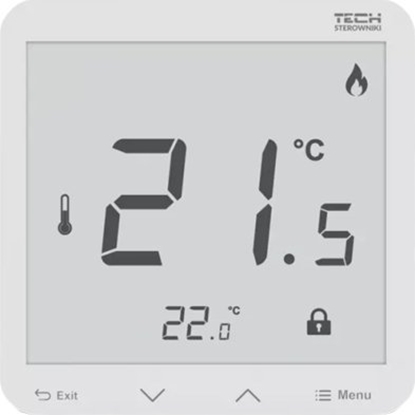 Picture of Tech Regulator pokojowy, bezprzewodowy R-8pb PLUS, bateryjny, monta podtynkowy, biay STR8PBPLUSWH