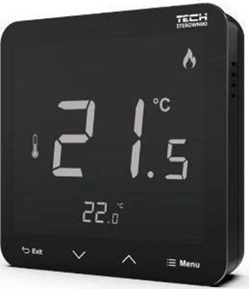 Attēls no Tech Sterownik R-8-S PLUS pokojowy bezprzewodowy z pomiarem wilgotnoci czarny
