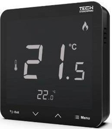 Picture of Tech Sterownik R-8-S PLUS pokojowy bezprzewodowy z pomiarem wilgotnoci czarny