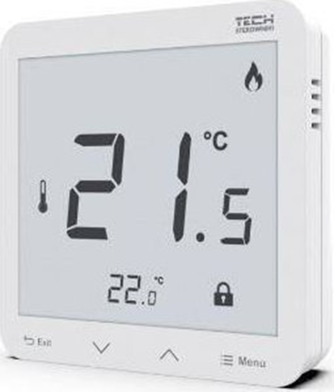 Picture of Tech Sterownik R-8S PLUS pokojowy, bezprzewodowy z pomiarem wilgotnoci biay