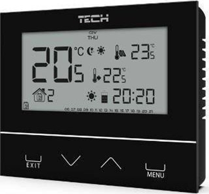 Attēls no Tech Sterownik ST-292V2 pokojowy bezprzewodowy dwustanowy (3 mm szko) czarny