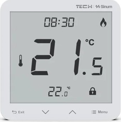 Picture of TECH Sterowniki Przewodowy regulator pokojowy sinum biay R-S3 Tech Sterowniki