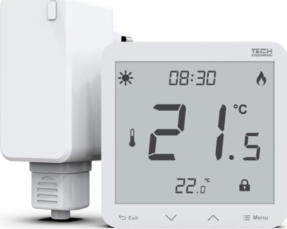 Attēls no TECH Sterowniki Sterownik bezprzewodowy ST-297V2 pokojowy dwustanowy podtynkowy biay