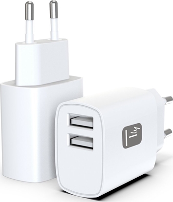 Attēls no Techly IPW-USB-12W2A adowarka do urzdze przenonych Suchawki, Przenony gonik, Power bank, Smartfon, Tablet Biay Prd przemienny Wewntrzna