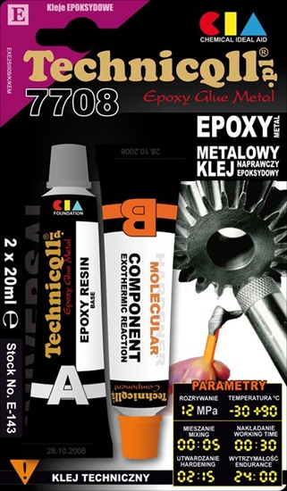 Picture of Technicqll Klej epoksydowy metalowy 2x20ml E-143