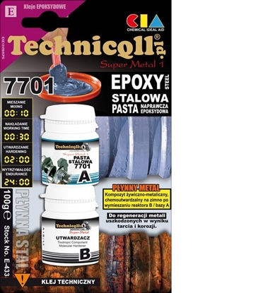 Picture of Technicqll Pasta epoksydowa stalowa Super Metal 1 7701 100g E-433