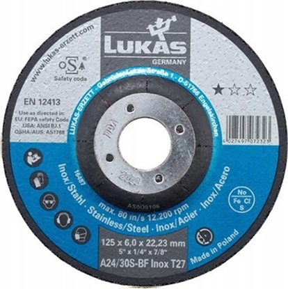 Изображение Techniflex LUKAS TARCZA DO SZLIFOWANIA 125mm x 6,0mm A24X-BF** INOX