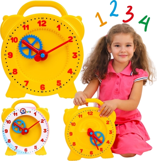 Изображение Technok Edukacyjny Zegar Godziny Cyfry Przesuwane Wskazówki Kolorowy Bezpieczny