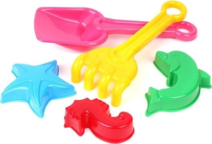 Attēls no Technok Zestaw zabawek opata + grabie + 3 foremki