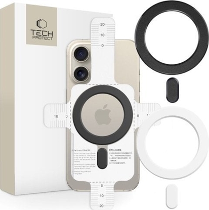 Attēls no Tech-Protect Blaszka Tech-Protect MMP-100 Magnetic MagSafe Ring Black & White [2 PACK]
