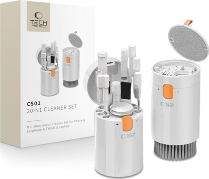 Attēls no TECH-PROTECT CS01 CLEANER SET 20IN1 FOR PHONE & EARPHONE & TABLET & LAPTOP WHITE