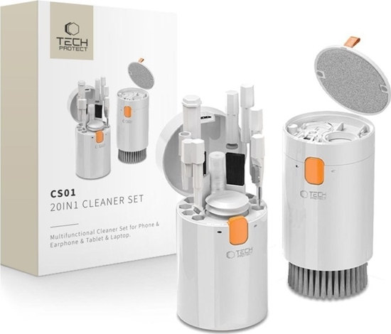 Picture of TECH-PROTECT CS01 CLEANER SET 20IN1 FOR PHONE & EARPHONE & TABLET & LAPTOP WHITE
