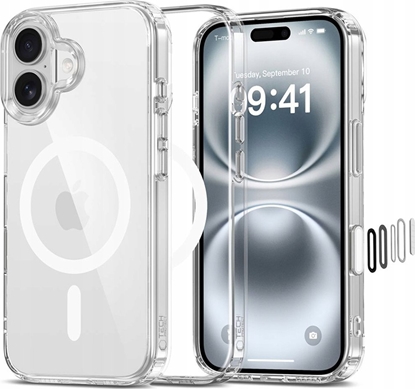 Attēls no TECH-PROTECT FLEXAIR HYBRID CC MAGSAFE IPHONE 16 CLEAR