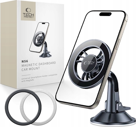 Picture of TECH-PROTECT N56 MAGNETIC MAGSAFE DASHBOARD SHRT CAR MOUNT BLACK