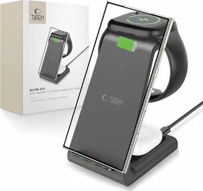 Attēls no TECH-PROTECT QI15W-A36 3IN1 WIRELESS CHARGER FOR ANDROID BLACK