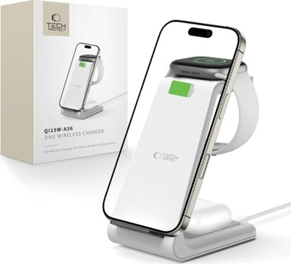 Attēls no TECH-PROTECT QI15W-A36 3IN1 WIRELESS CHARGER FOR A