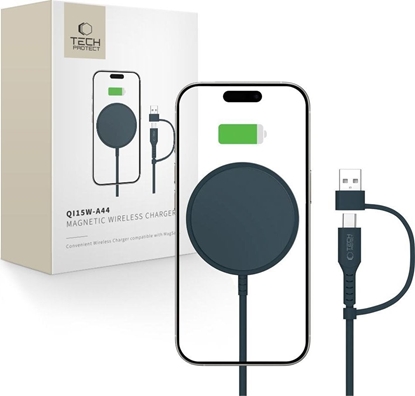 Изображение Tech-Protect Tech-Protect QI15W-A44 Magnetic Wireless Charger with MagSafe - Blue