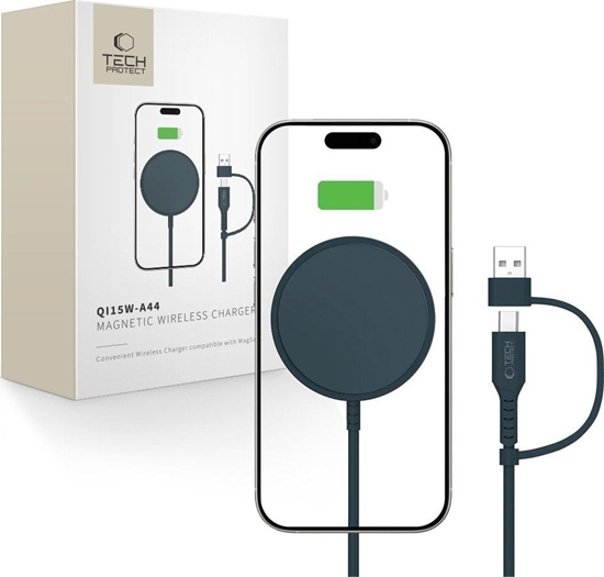 Изображение Tech-Protect Tech-Protect QI15W-A44 Magnetic Wireless Charger with MagSafe - Blue