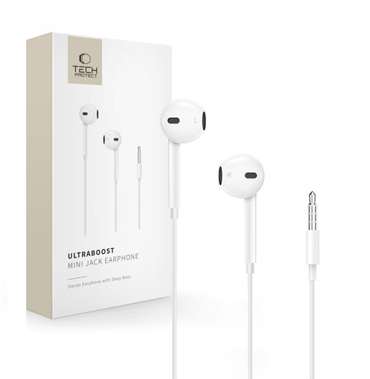 Picture of TECH-PROTECT ULTRABOOST MINI JACK EARPHONE CORE WHITE