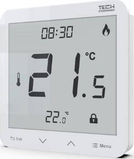 Изображение TECH-STEROWNIKI Regulator pokojowy R-9s PLUS TECH Sterowniki WG.11.0309 natynkowy przewodowy biay