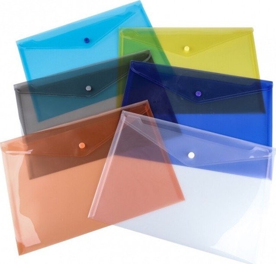 Изображение Teczka kopertowa, PP, A4, 235 x 328 x 0,18 mm, na zatrzask, display, mix kolorów
