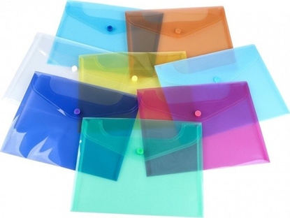 Изображение Teczka kopertowa, PP, C5, 185 x 238 x 0,18 mm, na zatrzask, display, mix kolorów