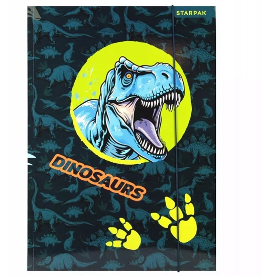 Изображение TECZKA Z GUMKA PAP A4 DINO GLOW STK FOL10/100