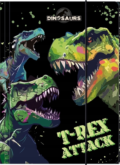 Picture of TECZKA Z GUMKA PAP A4 DINOZAUR 20 DERF 1/10