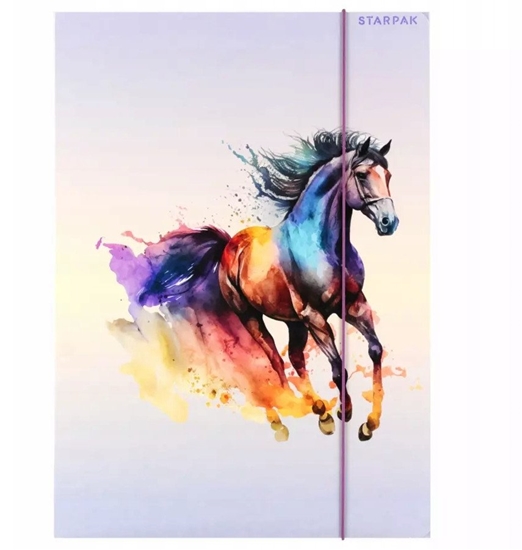 Picture of TECZKA Z GUMKA PAP A4 HORSES STK FOL10/100