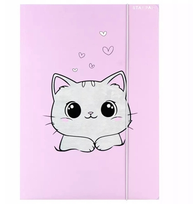 Attēls no TECZKA Z GUMKA PAP A4 KOTEK PLUSZ STK FOL10/100