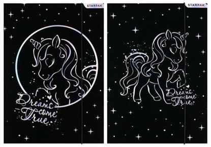 Изображение TECZKA Z GUMKA PAP A4 UNICORN HOLO STK FOL10/10