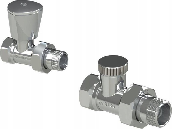 Picture of TEIDE PLUS Zestaw zaworów grzejnikowych prostych (zasilajcy + powrotny), 1/2GZ x 1/2GW, chrom polerowany (503565 + 507565)