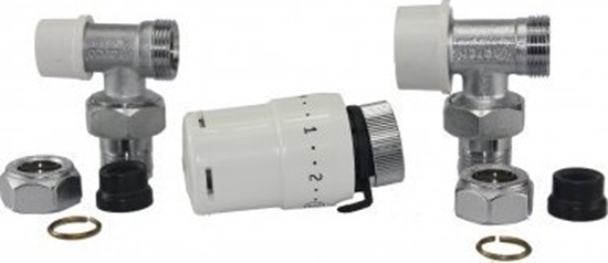 Picture of TEIDE TERMO PLUS zestaw zaworów ktowych do rur miedzianych, gowica termostatyczna M28 (501215+880030+507255+C4380)