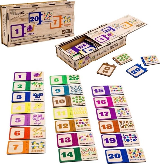 Picture of Teka Drewniana ukadanka amigówka - Cyfry