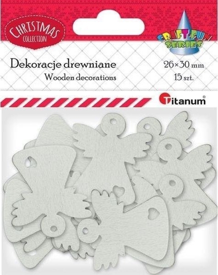 Picture of Teka Drewniane anioy aurowe biae 15szt