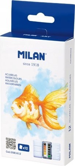 Picture of Teka Farba akwarelowa w kostce 12 kolorów kasetka MILAN