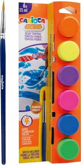 Picture of Teka Farby plakatowe neon 6 kolorów CARIOCA