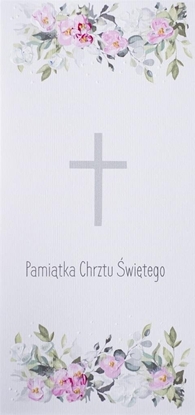 Picture of Teka Karnet Chrzest DL C18 - Krzy kwiaty ró