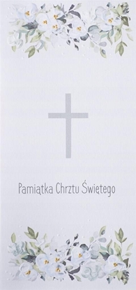 Picture of Teka Karnet Chrzest DL C19 - Krzy kwiaty niebieski