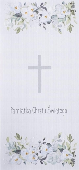 Picture of Teka Karnet Chrzest DL C19 - Krzy kwiaty niebieski