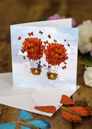 Picture of Teka Karnet duy z 2 motylkami ¦lub Para Moda balony