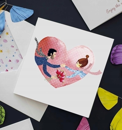 Attēls no Teka Karnet kwadrat z lataj±cym motylkiem ¦lub serce