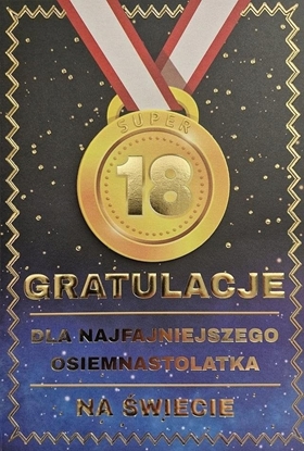 Picture of Teka Karnet Urodziny 18 medal mskie