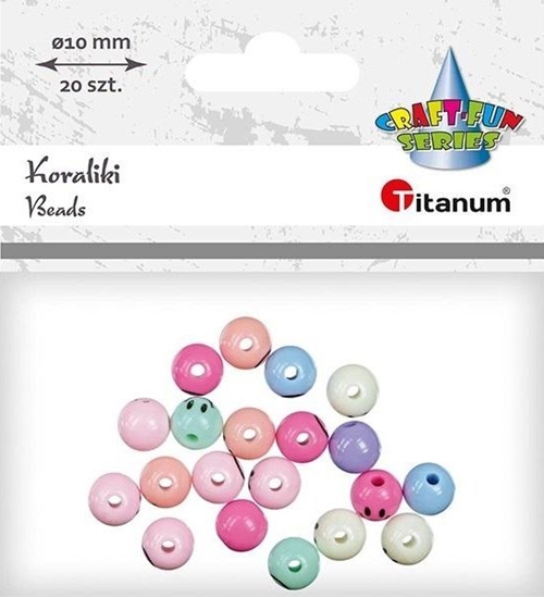 Picture of Teka Koraliki plastikowe okr±ge z twarz± 20szt