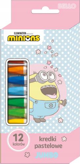 Picture of Teka Kredki pastelowe Jumbo 12 kolorów Minionki