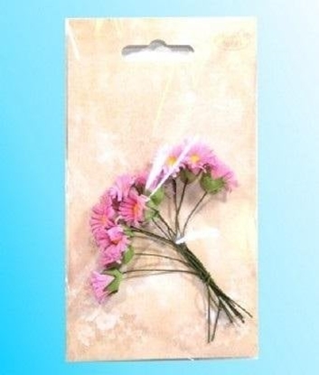 Picture of Teka Kwiatki papierowe margerytki róowe wi±zka 10szt